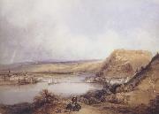 William Callow Ehrenbreitstein and Koblenz from the heights of Pfaffendorf (mk47) oil on canvas